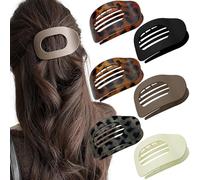 6PCS French Flat Hair Clips, 3.85 Inch Curved Hair Claw Alligator Clips Volume Strong Hold Banana Duck Billed Hair Clips Clamps Jaw Clips for Women
