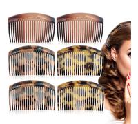 6PCS French Tortoise Hair Combs, 23-Closely-Tooth Hair Side Comb, Curved Comb Clip To Make A French Twist & Backcomb Front Hair