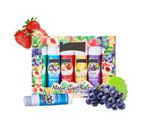 6Pcs Fruit flavor lip balm, Fruity Mini Lip Balm for Dry Cracked Lips, Natural Soft chapstick All-Day Moisturizer with Vitamin E, Mini Gift Set For Daily Caredry Lips