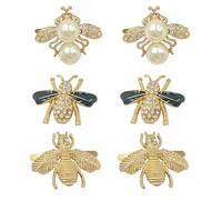 6Pcs Funny Bee Twist Lock Durable Bag Decorative Buckle Clip Sweater Pearl Button Purse Metal Turn Lock Bee Purse Decoration Clasp for DIY Shoulder Bag