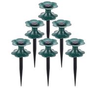 6pcs Garden Hose Guide Spikes PP Lawn Support for Irrigation Routing | Green and Black Finish, Fine Texture, Corner Navigation, Mulch Beds and Flower Bed Protection