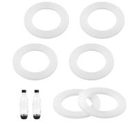 6pcs Gasket for Sodastream Bottle, White Silicone O-Ring Seals | White Silicone Sealing Gaskets, Fits PET and Plastic Bottles, Leak-Proof Design, Easy to Install, Durable Material