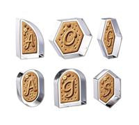 6pcs Geometric Plaque Cookie Cutter Set, 6 Styles Plaque Biscuit DIY Baking Cookie Cutter Shape Kitchen Utensil for Making Biscuit Bread Dough Fondant Clay Dessert Mold