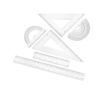 6Pcs Geometry Tools Set with Ruler Protractor Square for Student Math Drawing Protractor