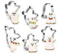 6PCS Ghost Cookie Cutters,Stainless Steel Halloween Cookie Cutter Set