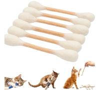 6PCS Giant Qtip Cat Toy, Cotton Swabs Cat Toys with Catnip, Durable Giant Qtip Cat Toy for Exercise Play Anxietys Digestive AidKitten, Chew Sticks (Beige)