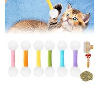 6pcs Giant Qtip Cat Toy, Kitty Soft Plush Cats Qtip Toy with Catnip, Interactive Kitty Chew Q-Tip Kicker Sticks, Big Soft Plush Catnip One Swabs Teething Toy for Indoor Cats (Style-B)