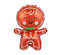 6pcs Gingerbread Man Christmas Foil Balloons CHUNLINLAODA Gingerbread Man Balloon for Christmas Party Decorations Christ-mas Foil Balloons for Christ-mas Decorations (Red)