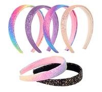 6pcs Girls Glitter Headbands, Rainbow Sparkly Sequin Hairbands Women Bling Hair Accessories Suitable for Daily Outfits Party Holiday & Back to School