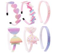 6Pcs Girls Headbands Glitter Kids Headbands Bow Heart Star Headbands Sweet Hairband for Toddler Girls Teens