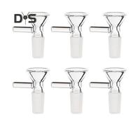 6Pcs Glass Funnel with Silicone Base Small Lightweight Kitchen Lab Glass Funnel with Handle Portable Mini Funnel for Cooking Science Experiments