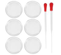 6pcs Glass Petri Dish and Transfer Pipette Set for Laboratory Research