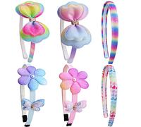 6pcs Glitter Kids Headband with Bow Girls Sparkly Hair Bands Sequin Flower Butterfly Toddler Shiny Teeth Head Bands …