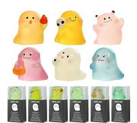 6pcs Glow In The Dark Ghost, Cute Tiny Ghost, Luminous Mini Halloween Figures, Resin Ghosts Halloween Decorations