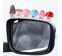 6pcs Glow in The Dark Mini Mushroom Car Decor, Cute Luminous Tiny Resin Mushroom Rear View Mirror Decoration Dashboard Small Figurines Miniature Touchscreen Top Ornaments Fun Car Interior Accessories