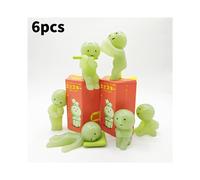 (6pcs Glow) Smiski Luminous Action Figure Cartoon Elf Model Toy Pvc Display Gift Decoration
