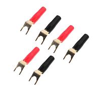 6pcs Gold Plated Copper U-shaped Banana Plugs for Speakers | Screw Fork Terminal Connector, No Soldering Installation, Easy Polarity Distinction, Stable Signal Transfer