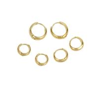 6PCS Gold - Plated Huggie Hoop Earrings Set Minimalist & Versatile Jewelry for Daily Wear & Party Looks