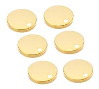 6PCS Gold Toilet Seat Hinges Cover - Stainless Steel Quick Release Fixings for WC, Universal Thin Toilet Fixing in Gold, Brushed Brass Hinge Covers, Soft Close Compatible，60mm