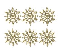 6pcs Golden Glitter Snowflake Hanging Ornament