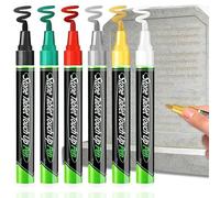 6PCS Golden Tombstone Marker Pen, Waterproof Stone Touch Up Pen, Strong Coverage for Restoring Faded Grave Inscriptions, Ideal for Gravestone Lettering and Memorial