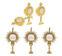6pcs Golden Zinc Alloy Cross Lapel Pin Brooch for Shirts and Bags | Classic Traditional Finish, Intricate Details, Church Volunteers and Adults, Altar Decor, Confirmation Ceremony