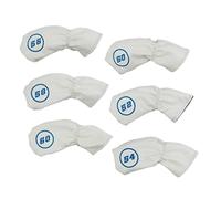 6pcs Golf Club Head Cover Irons Headcover Protectors with Number White