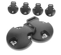 6Pcs Golf Club Head Cover Number Tags Interchangeable Id Labels for Fairway Clubs Drivers Stylish Plastic Golf Club Covers with Rotating Design Black