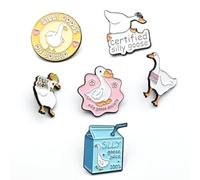 6Pcs Goose Animal Brooch Set Cute Pins Funny Cartoon Animal Pin Enamel Pin