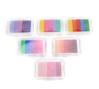 6pcs Gradient Ink Pad Set Non Water Based Stamp Pad Premium Hand Printing Ink DIY Craft Supplies for Scrapbooking Card Making Projects Arts and Crafts
