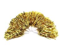 6pcs Green Cheerleading Pom Poms Lightweight PET Material for Cheer Squads Games Parties Dances Sports Events with Vibrant Color to Boost Team Spirit (Gold)