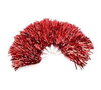 6pcs Green Cheerleading Pom Poms Lightweight PET Material for Cheer Squads Games Parties Dances Sports Events with Vibrant Color to Boost Team Spirit (Red)