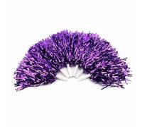 6pcs Green Cheerleading Pom Poms Lightweight PET Material for Cheer Squads Games Parties Dances Sports Events with Vibrant Color to Boost Team Spirit (Purple)