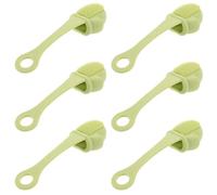 6pcs Green Silicone Facial Cleansing Brush Manual Pore Cleaner | Portable, Lightweight Set for Travel or Gym Bags, Simple Facial Care Tool for Daily Use
