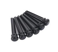 6pcs Guitar Bridge Pins Metal Brass Endpin 6 String Pegs Pins for Acoustic Guitar(6pcs Black)