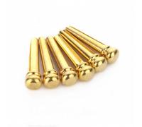 6pcs Guitar Bridge Pins Metal Brass Endpin 6 String Pegs Pins for Acoustic Guitar(6pcs Gold)