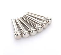 6pcs Guitar Bridge Pins Metal Brass Endpin 6 String Pegs Pins for Acoustic Guitar(6pcs Sliver)