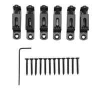 6PCS Guitar Bridge Saddle Split Type, Electric Guitar Saddle Replacement, Zinc Alloy Material for Enhanced Tone and Sustain, Compatible with 6 Strings Electric Guitars, Includes 12 (Black)