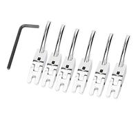 6Pcs Guitar Bridge String Saddles for Tremolo Bridges, Electric Guitar Accessories, Zinc Alloy Locked String Saddle with Wrench Set, Replacement Parts for Electric Guitar Maintenan