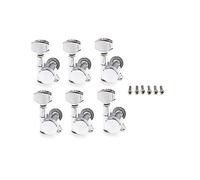 6Pcs Guitar Machine Heads Bushings Set With Screws Right Left Inline-Locking Tuners 1:15 Ratio Guitar Tuning Keys Pegs