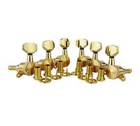 6Pcs Guitar Machine Heads Ferrules Threaded Bushings Set with Screws Right Left Inline Locking Tuners Tuning Keys Pegs