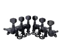6Pcs Guitar Machine Heads Ferrules Threaded Bushings Set with Screws Right Left Inline Locking Tuners Tuning Keys Pegs