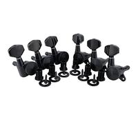 6Pcs Guitar Machine Heads Ferrules Threaded Bushings Set with Screws Right Left Inline Locking Tuners Tuning Keys Pegs