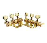 6Pcs Guitar Machine Heads Ferrules Threaded Bushings Set with Screws Right Left Inline Locking Tuners Tuning Keys Pegs