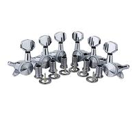 6Pcs Guitar Machine Heads Ferrules Threaded Bushings Set with Screws Right Left Inline Locking Tuners Tuning Keys Pegs