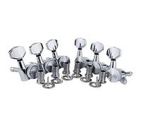 6Pcs Guitar Machine Heads Ferrules Threaded Bushings Set with Screws Right Left Inline Locking Tuners Tuning Keys Pegs