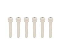 6Pcs Guitar Pegs, Acoustic Guitar Bridge Pins, Beef Bone Material with Excellent Workmanship, Natural Colors Guitar Bridge Pins for Folk Guitar Ukulele, Simple Replacement Accessor (BF-LG white 05)