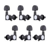 6PCS Guitar Sealed Tuning Pegs, Guitar Tuners String Sealed Tuning Key Pegs, Electric Guitar Sealed Tuners Tuning Keys Pegs, Machine Heads Set For Fender Stratocaster Telecaster (Black/Chrome)
