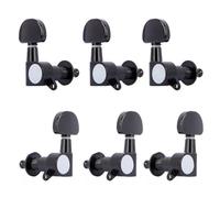 6PCS Guitar Sealed Tuning Pegs, Guitar Tuners String Sealed Tuning Key Pegs, Electric Guitar Sealed Tuners Tuning Keys Pegs, Machine Heads Set For Fender Stratocaster Telecaster (Black/Alloy)