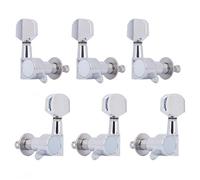 6PCS Guitar Sealed Tuning Pegs, Guitar Tuners String Sealed Tuning Key Pegs, Electric Guitar Sealed Tuners Tuning Keys Pegs, Machine Heads Set For Fender Stratocaster Telecaster (Silver/Chrome)